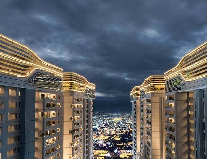 The sky level and city view from the upper floors of Cinq by Raghava