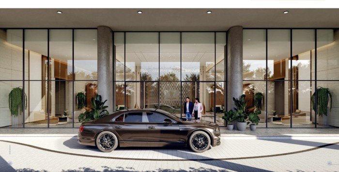 Arrival court and grand entrance at The Cascades Neopolis